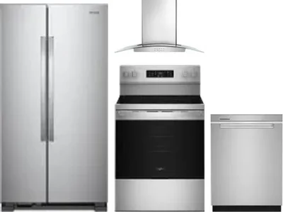 4 Piece Package Includes Refrigerator, Range, Hood And Dishwasher