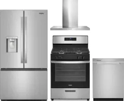 4 Piece Package Includes Refrigerator, Range, Hood And Dishwasher