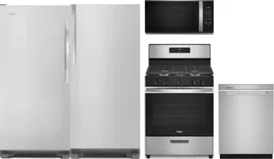 5 Piece Package Includes Refrigerator, Freezer, Range, Microwave And Dishwasher