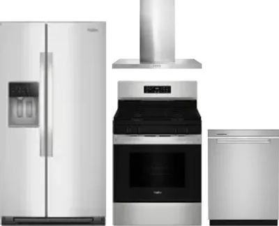 4 Piece Package Includes Refrigerator, Range, Hood And Dishwasher