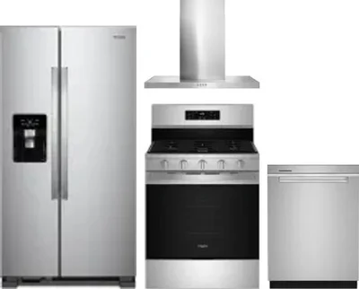 4 Piece Package Includes Refrigerator, Range, Hood And Dishwasher