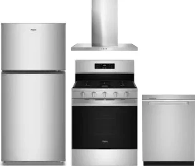 4 Piece Package Includes Refrigerator, Range, Hood And Dishwasher