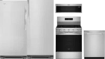 5 Piece Package Includes Refrigerator, Freezer, Range, Microwave And Dishwasher