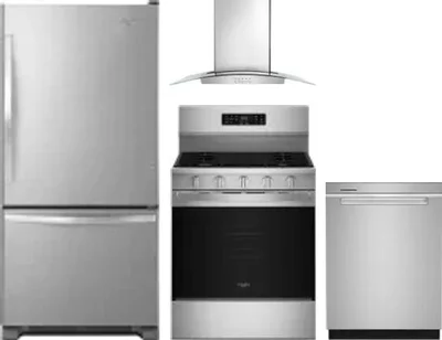 4 Piece Package Includes Refrigerator, Range, Hood And Dishwasher