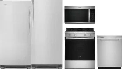 5 Piece Package Includes Refrigerator, Freezer, Range, Microwave And Dishwasher