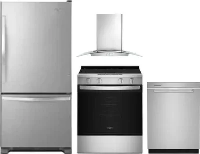 4 Piece Package Includes Refrigerator, Range, Hood And Dishwasher
