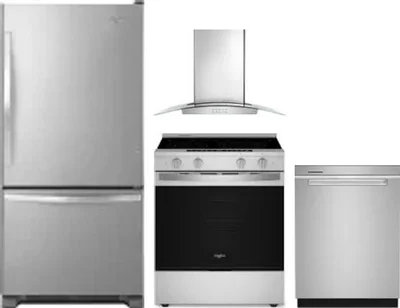4 Piece Package Includes Refrigerator, Range, Hood And Dishwasher