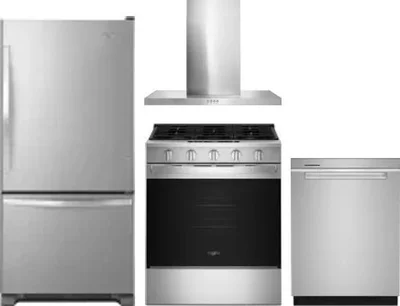 4 Piece Package Includes Refrigerator, Range, Hood And Dishwasher