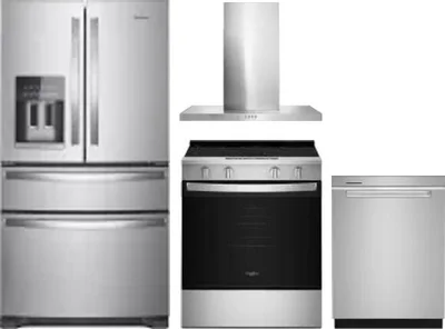 4 Piece Package Includes Refrigerator, Range, Hood And Dishwasher