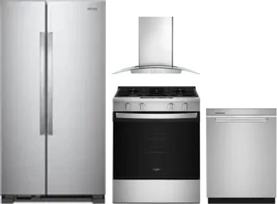 4 Piece Package Includes Refrigerator, Range, Hood And Dishwasher