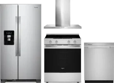 4 Piece Package Includes Refrigerator, Range, Hood And Dishwasher