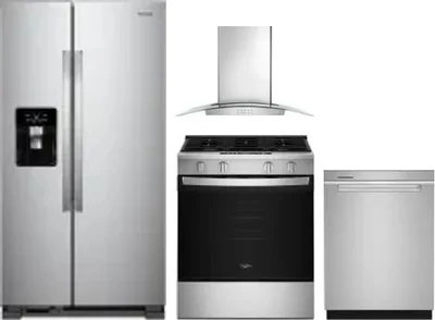 4 Piece Package Includes Refrigerator, Range, Hood And Dishwasher