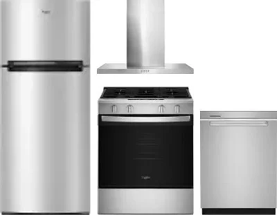 4 Piece Package Includes Refrigerator, Range, Hood And Dishwasher