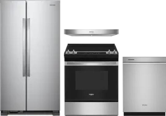 4 Piece Package Includes Refrigerator, Range, Hood And Dishwasher