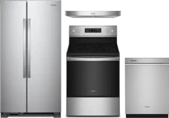 4 Piece Package Includes Refrigerator, Range, Hood And Dishwasher