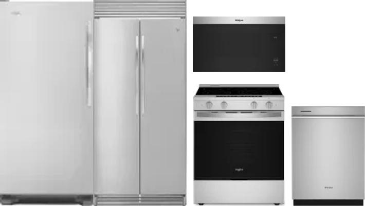 5 Piece Package Includes Refrigerator, Freezer, Range, Microwave And Dishwasher