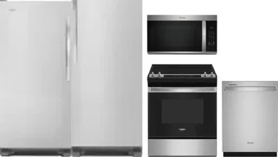 5 Piece Package Includes Refrigerator, Freezer, Range, Microwave And Dishwasher