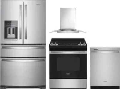 4 Piece Package Includes Refrigerator, Range, Hood And Dishwasher