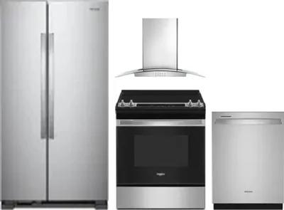 4 Piece Package Includes Refrigerator, Range, Hood And Dishwasher
