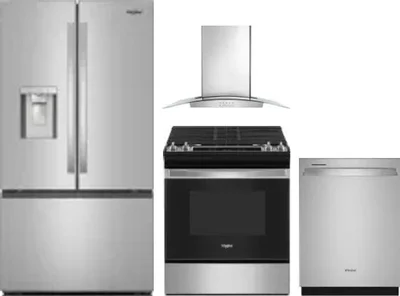 4 Piece Package Includes Refrigerator, Range, Hood And Dishwasher
