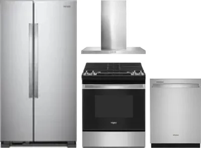 4 Piece Package Includes Refrigerator, Range, Hood And Dishwasher