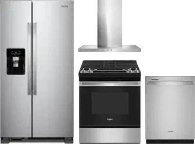 4 Piece Package Includes Refrigerator, Range, Hood And Dishwasher
