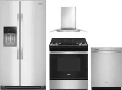 4 Piece Package Includes Refrigerator, Range, Hood And Dishwasher