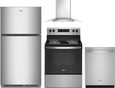 4 Piece Package Includes Refrigerator, Range, Hood And Dishwasher