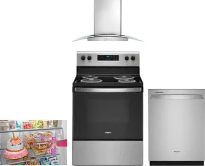 4 Piece Package Includes Refrigerator, Range, Hood And Dishwasher