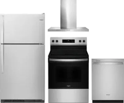 4 Piece Package Includes Refrigerator, Range, Hood And Dishwasher