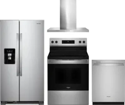 4 Piece Package Includes Refrigerator, Range, Hood And Dishwasher