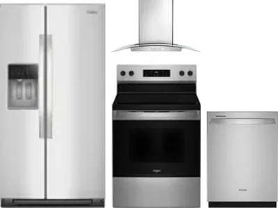 4 Piece Package Includes Refrigerator, Range, Hood And Dishwasher