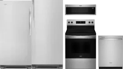 5 Piece Package Includes Refrigerator, Freezer, Range, Microwave And Dishwasher