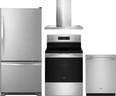 4 Piece Package Includes Refrigerator, Range, Hood And Dishwasher