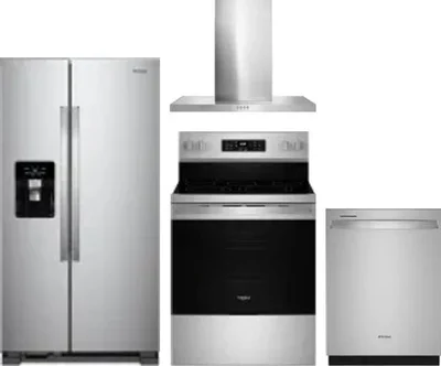 4 Piece Package Includes Refrigerator, Range, Hood And Dishwasher