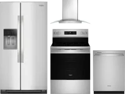 4 Piece Package Includes Refrigerator, Range, Hood And Dishwasher
