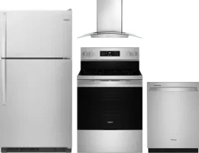 4 Piece Package Includes Refrigerator, Range, Hood And Dishwasher