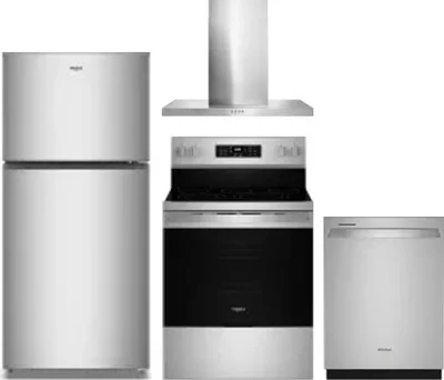 4 Piece Package Includes Refrigerator, Range, Hood And Dishwasher