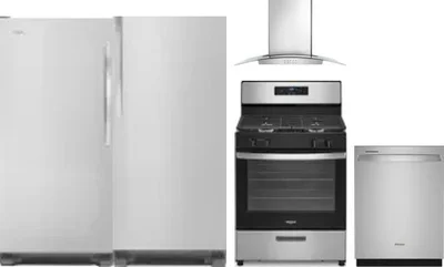 5 Piece Package Includes Refrigerator, Freezer, Range, Hood And Dishwasher