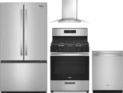 4 Piece Package Includes Refrigerator, Range, Hood And Dishwasher