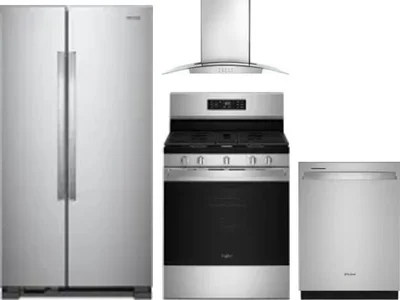 4 Piece Package Includes Refrigerator, Range, Hood And Dishwasher
