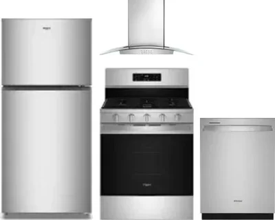 4 Piece Package Includes Refrigerator, Range, Hood And Dishwasher