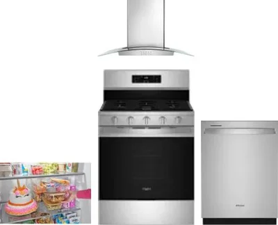 4 Piece Package Includes Refrigerator, Range, Hood And Dishwasher