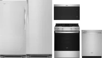 5 Piece Package Includes Refrigerator, Freezer, Range, Microwave And Dishwasher