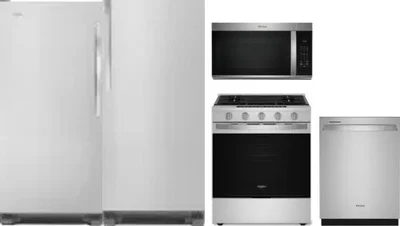 5 Piece Package Includes Refrigerator, Freezer, Range, Microwave And Dishwasher