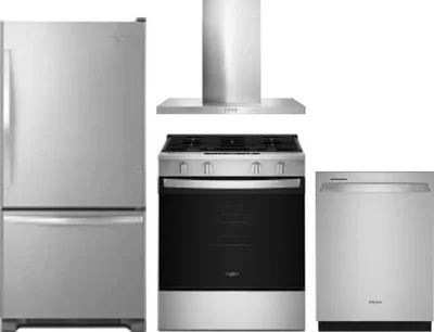 4 Piece Package Includes Refrigerator, Range, Hood And Dishwasher