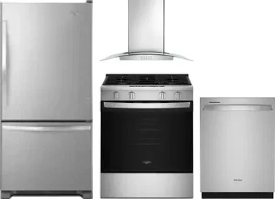 4 Piece Package Includes Refrigerator, Range, Hood And Dishwasher