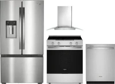 4 Piece Package Includes Refrigerator, Range, Hood And Dishwasher