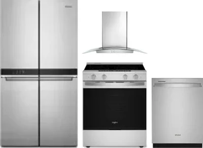 4 Piece Package Includes Refrigerator, Range, Hood And Dishwasher