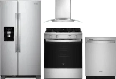 4 Piece Package Includes Refrigerator, Range, Hood And Dishwasher